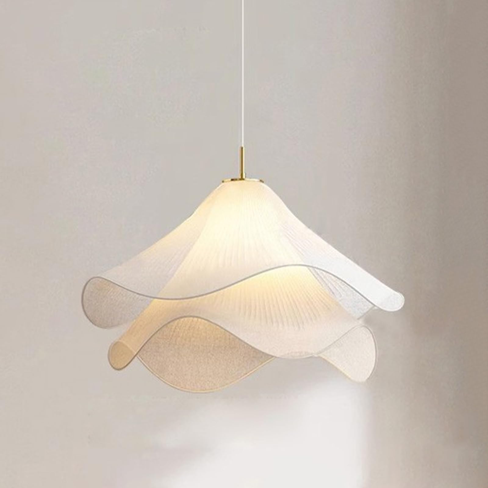 Suspension en tissu pétale 40cm luminaire chic E27 - 8