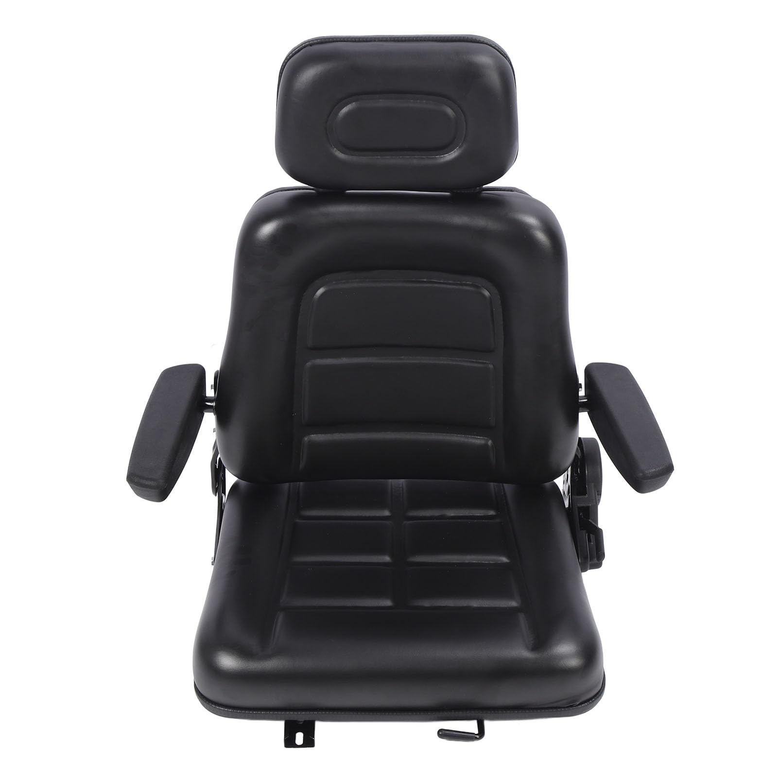 Sedile per Trattore Regolabile Universale Carrello Elevatore Escavatore Dozer Nero (Con Bracciolo)