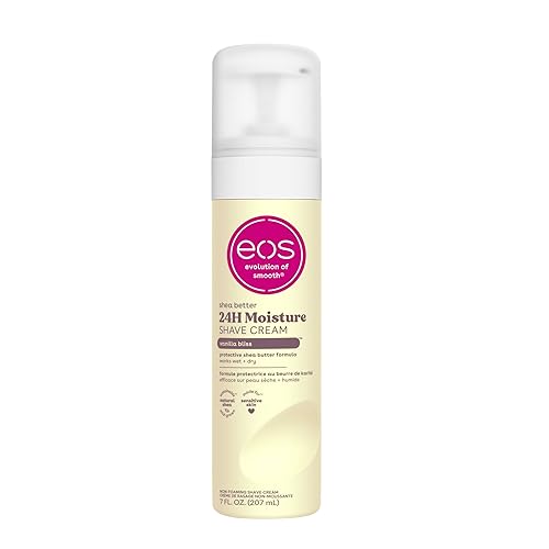 eos Shea Better Shaving Cream for Women, Vanilla Bliss, Shave Cream, Skin Care and Lotion with Shea Butter and Aloe, 24HR Hydration, 207 ml