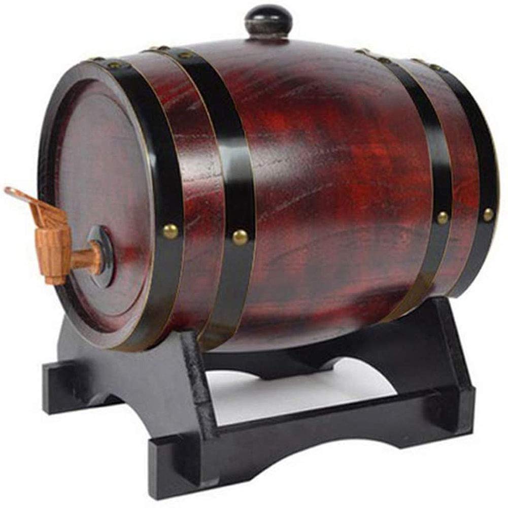 Barril De Roble, Barril De Madera De Roble Artesanal, (Sin Pegamento, Sin Cera, Sin Forro, Barril De Roble, Barril), para Añejamiento De Licores y Vino,3L