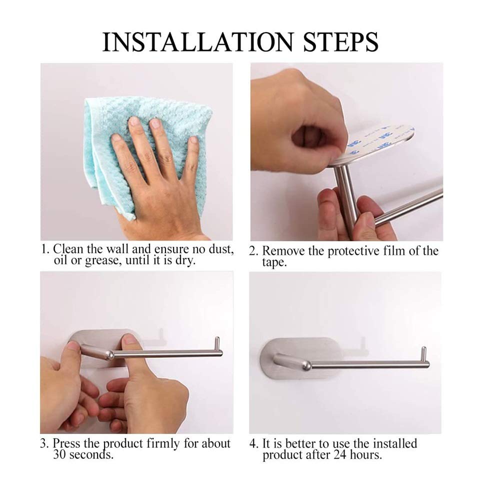 NEECS Supporto a Parete per Bagno, portarotolo di Carta igienica, Cucina, Gancio a Muro in Acciaio Inox, portasciugamani, portarotolo, portarotolo da Bagno