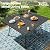 PHI VILLA 9 Pieces Patio Dining Table Set for 8, 60” Square Metal Wrought Iron Dining Table & Stackable Dining Chairs, Large Dining Furniture Set for Outdoor Deck, Yard, Porch