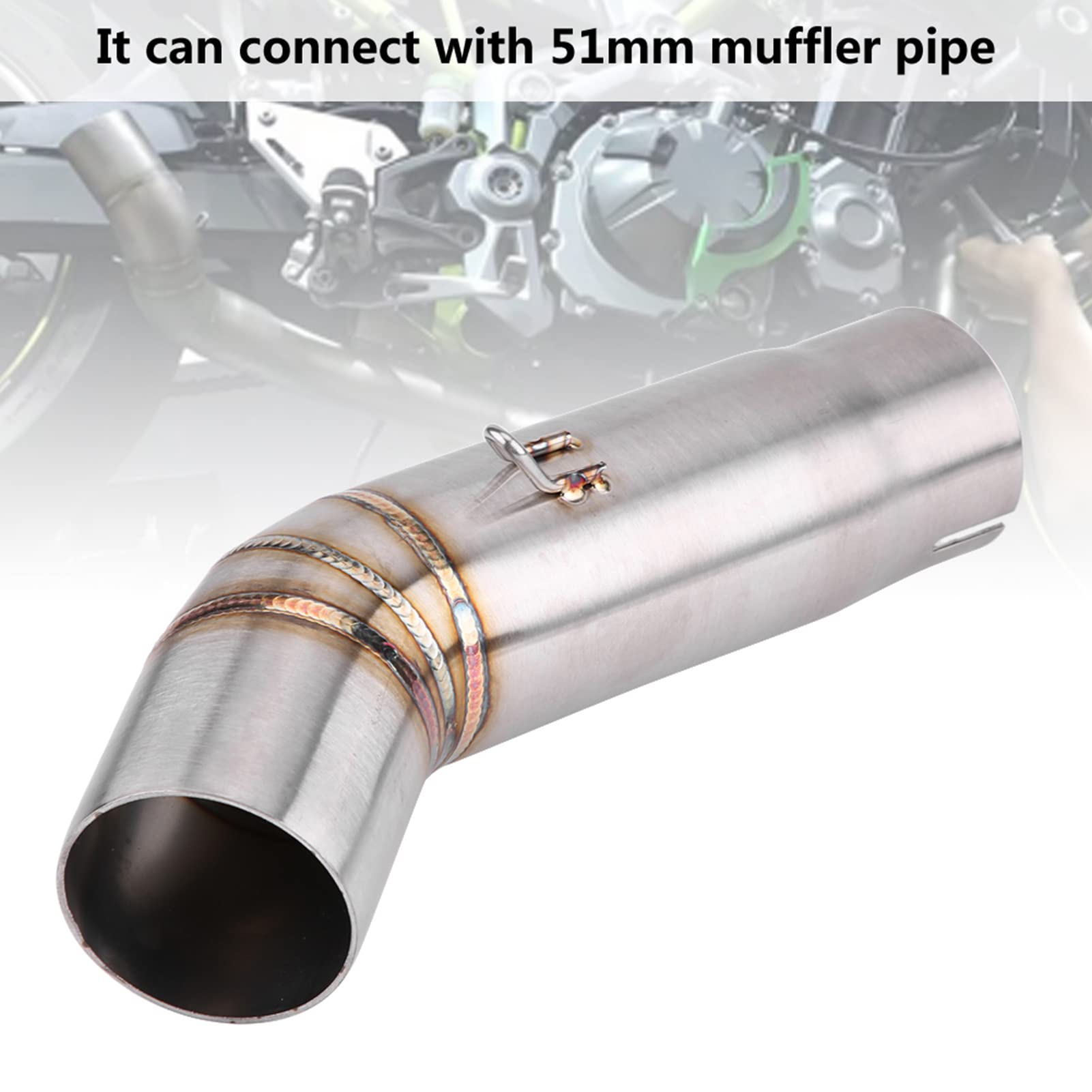 tubo di scarico della moto Per Suzuki GSX R600 R750 GSXR600 GSXR750 K7 2007 Moto Silenziatore Di Scarico Completo del Sistema Centrale di Collegamento Connettore Metà Tubo Slip On (Color : D