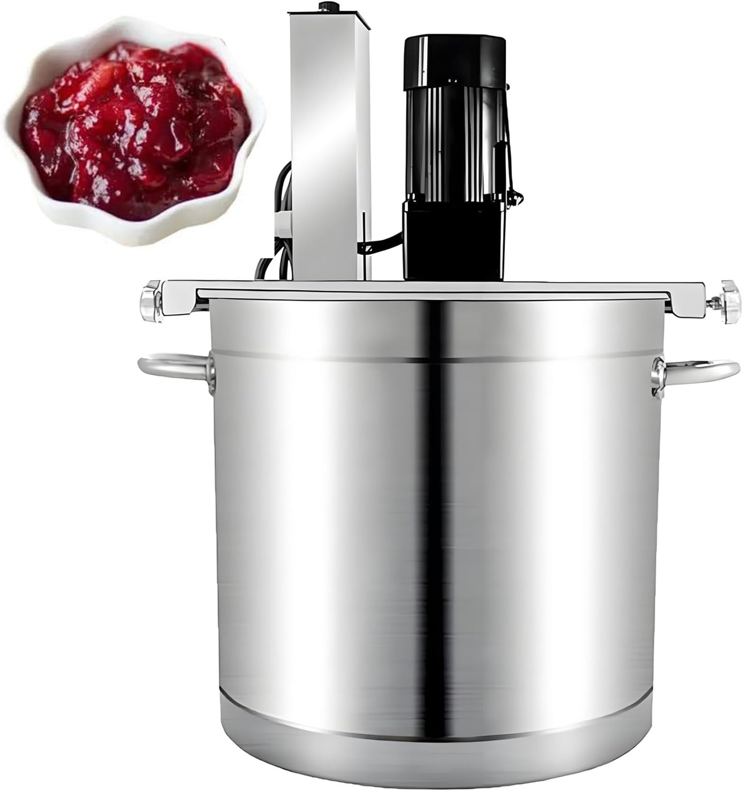 Automatic Pot Stirrer Mixer,Stainless Steel Mixer Machine, Adjustable Speed, Pure Copper Motor, for Soup Chili Sauce Beverage Jam Porridge (85L)