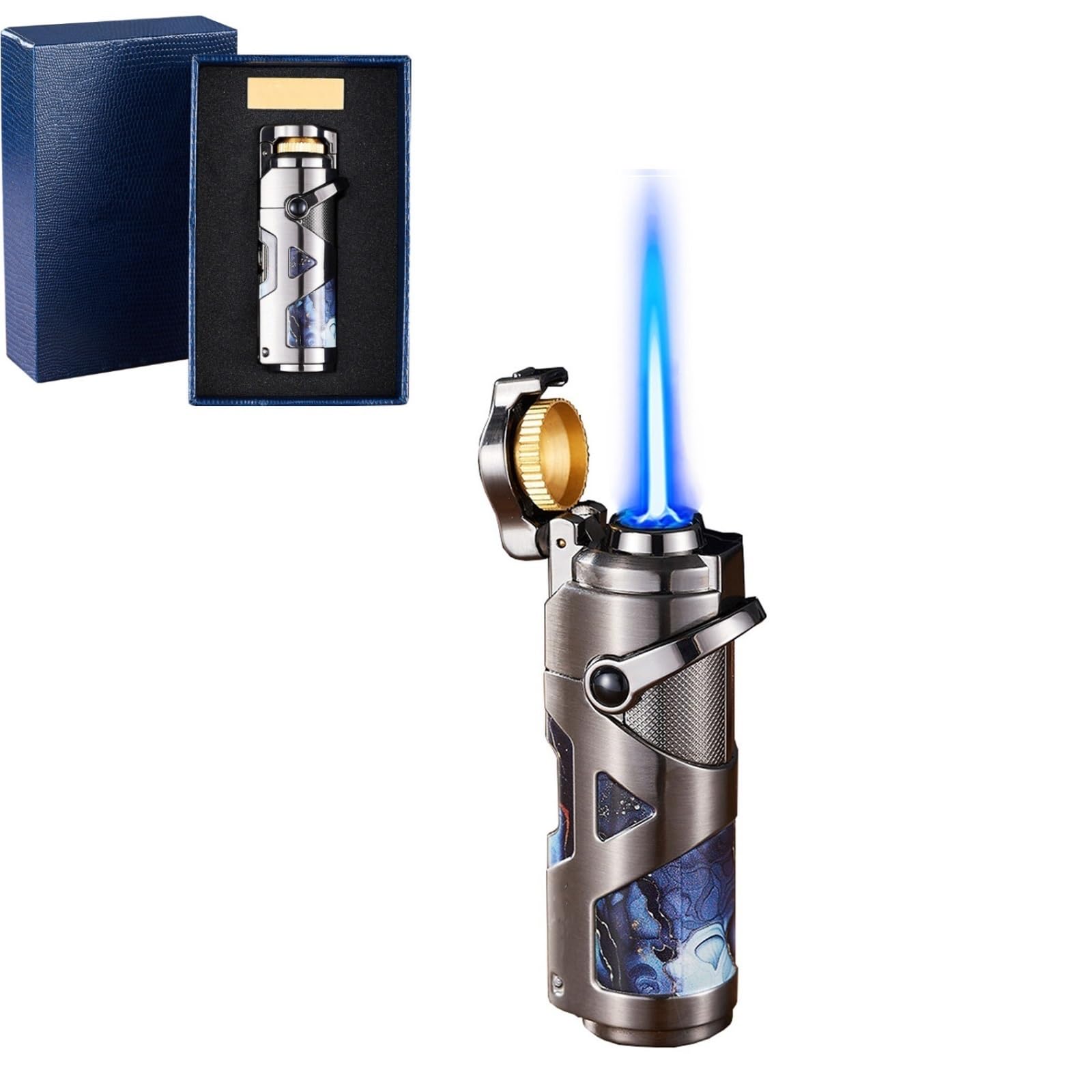 Encendedor resistente al viento fabricado en metal con soplete regulable