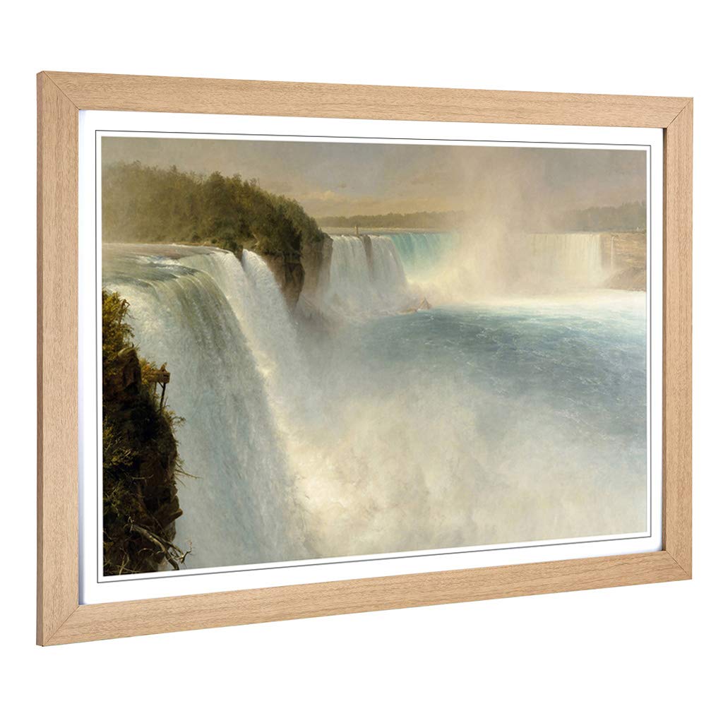 Big Box Art Framed Print of Frederic Edwin Church Niagara Falls Design | Wall Art Picture | Home Decor for Kitchen, Living Room, Bedroom, Hallway, Oak, A2 / 24.5x18 Inch / 62x45cm