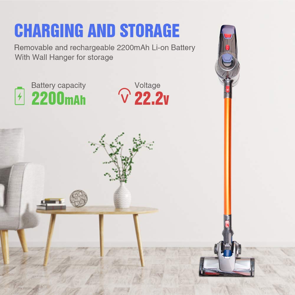 Stanew Aspirateur Balai Sans Fil ST609 – 4 En 1 Ultra Léger, Puissant 150W, 40 Min D'Autonomie, Idéal Poils D'Animaux Et Sols Durs