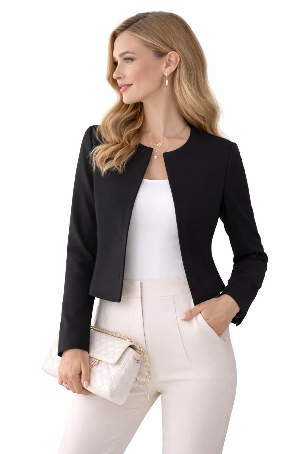 keri perry Women's Blazers | Blazer for Women | Top | Tshirt | Tops for Woman | Front Open Jacket | Light Weight Coat | Round Neck Long line Jackets Blouse | Formal | Fashion-Forward | Regular Fit-picture-17
