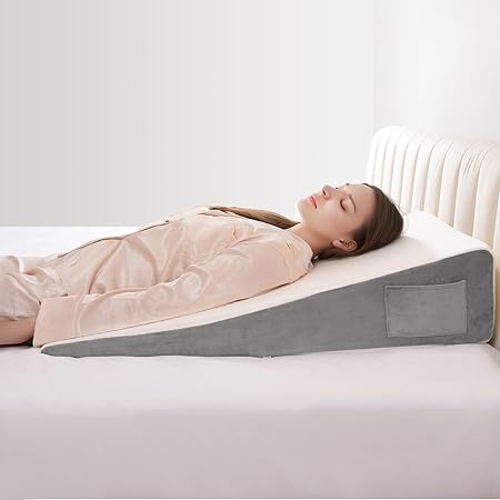 Vekkia 34" Extra-Long Wedge Pillow, Back & Arm Support, Bed