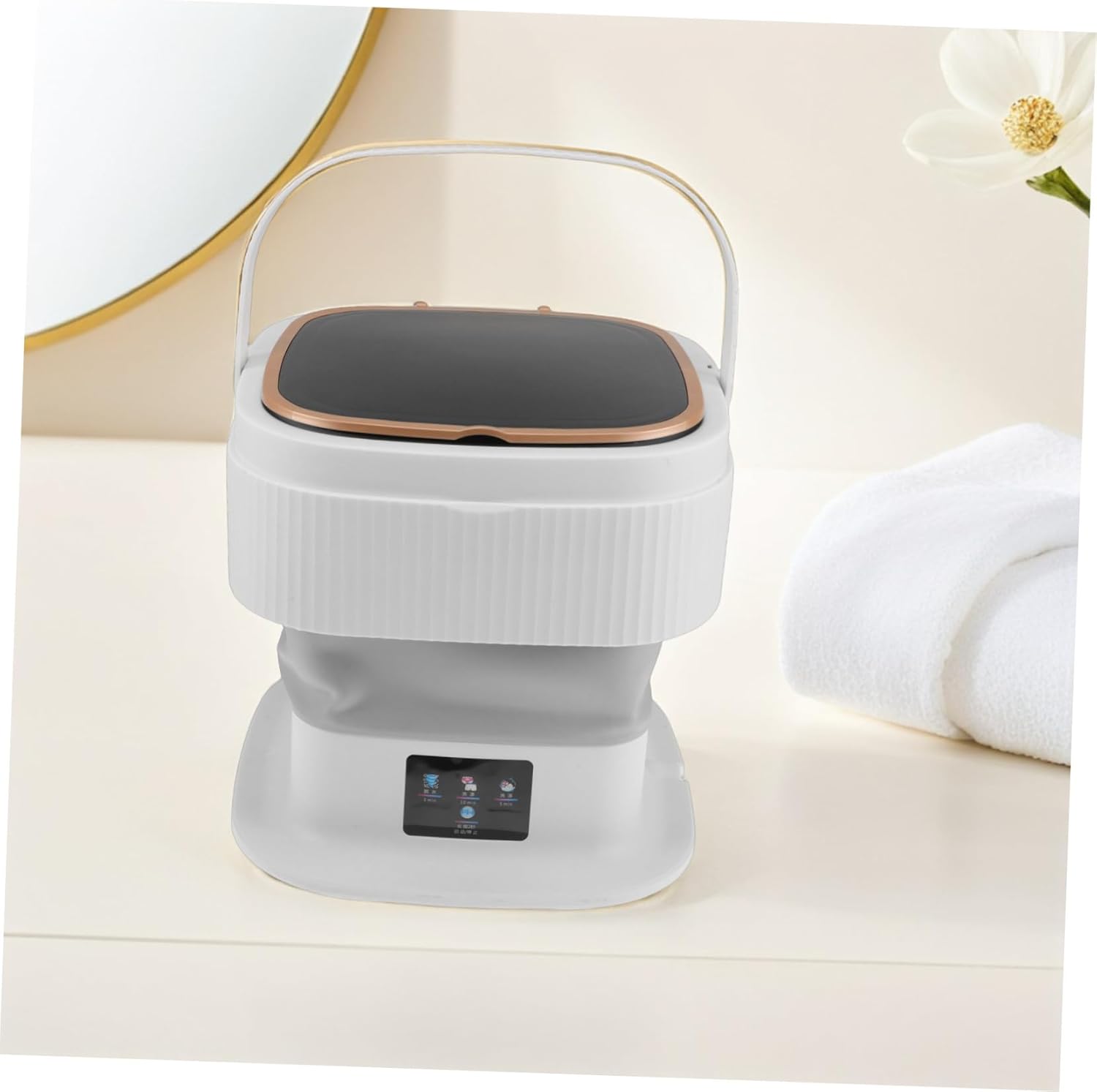 Portable Folding Mini Washing Machine Capacity with Modes for Deep Cleaning Clothes Underwear Socks Quiet Operation Compact Laundry Appliance for Apartments Rv Dorm Hotels