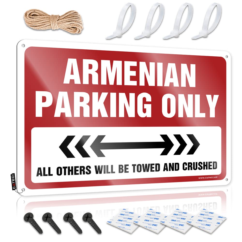 Plaque Tiki Bar Decor Custom Tin Sign, Soft Area Fade Resistant Armenian Parking Only For Home Kitchen | Aesthetic Vintage Decor For Porch Party(30X40CM)