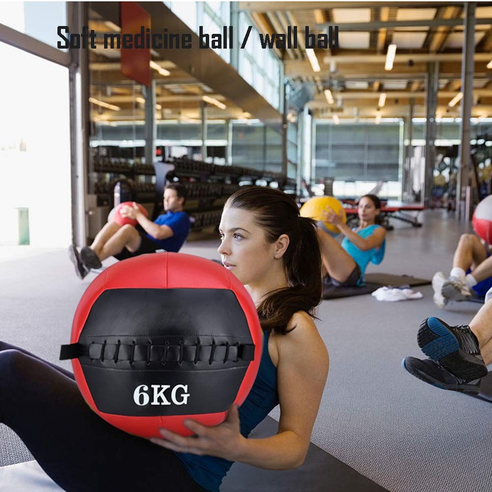 Palle AGYH mediche Morbido Medicine Ball, Wall Ball Pelle Facilmente Comprensibile, Usato for L'equilibrio di Formazione di Lancio in Ginnastica E Yoga Hall, 9KG