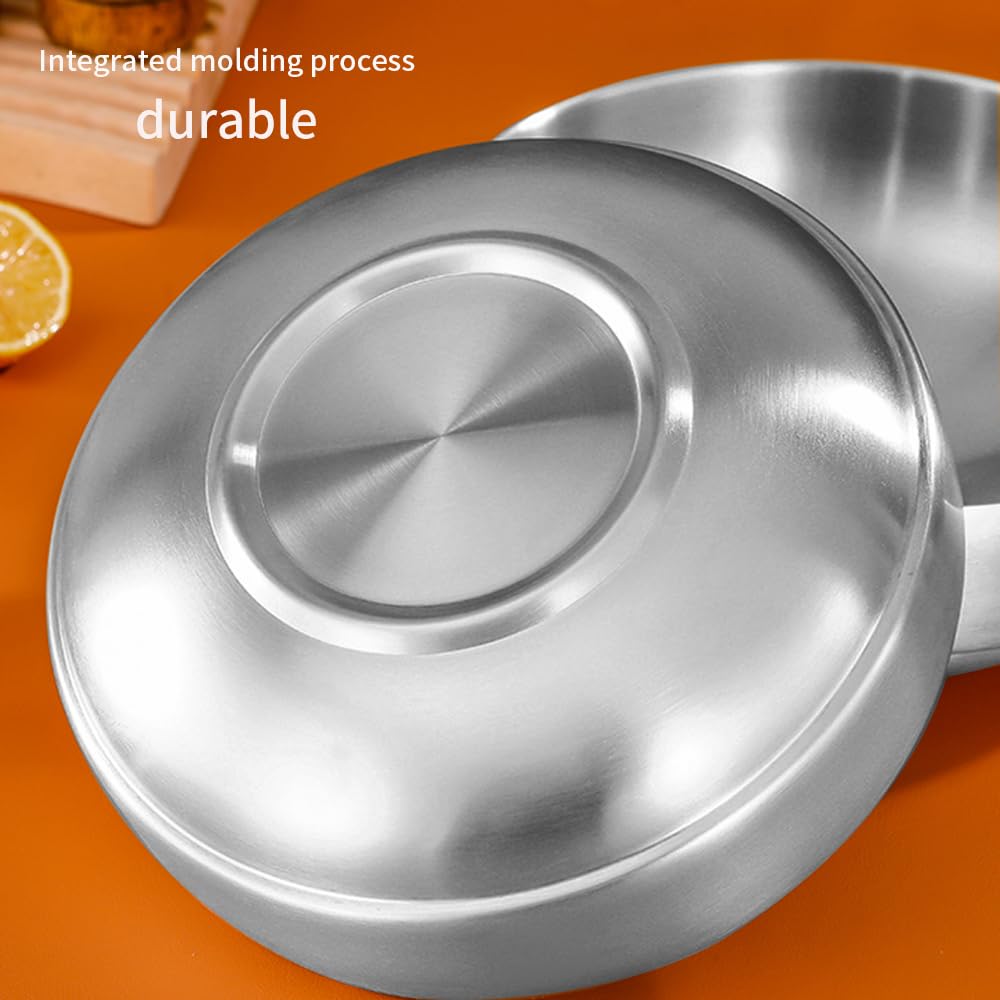 1400 ml Salaterka,duża Miski do sałatek ze stali nierdzewnej, 2 sztuki/zestaw, izolowana termicznie i odporna na oparzenia miska na zupę o dużej pojemności, Srebrny