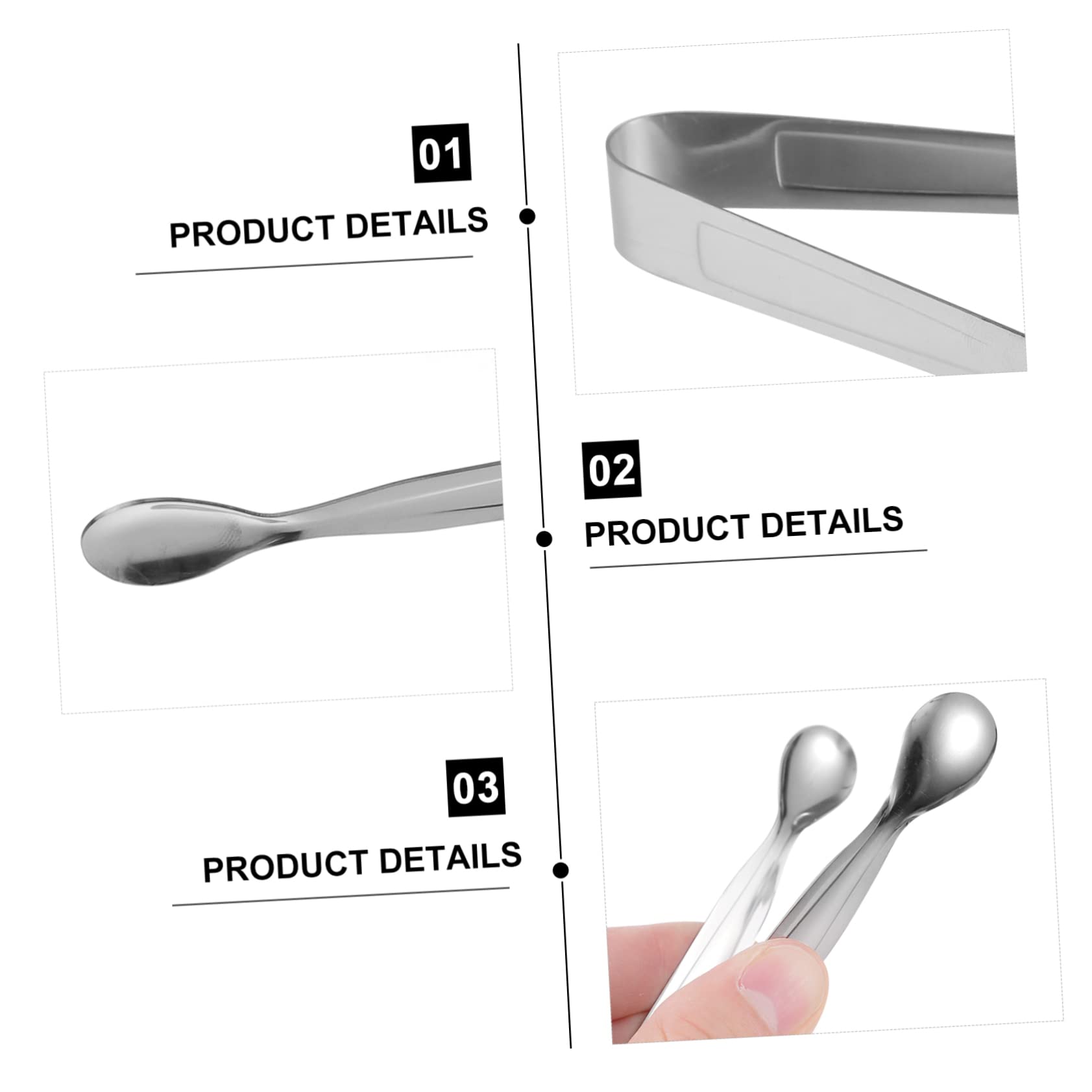 ABOOFAN 8Pcs Stainless Steel Tongs for Ice Cubes Sugar Cubes and Snacks Versatile Food Tongs for Tea Parties Bars and Home Use Heat Resistant and Easy to Operate