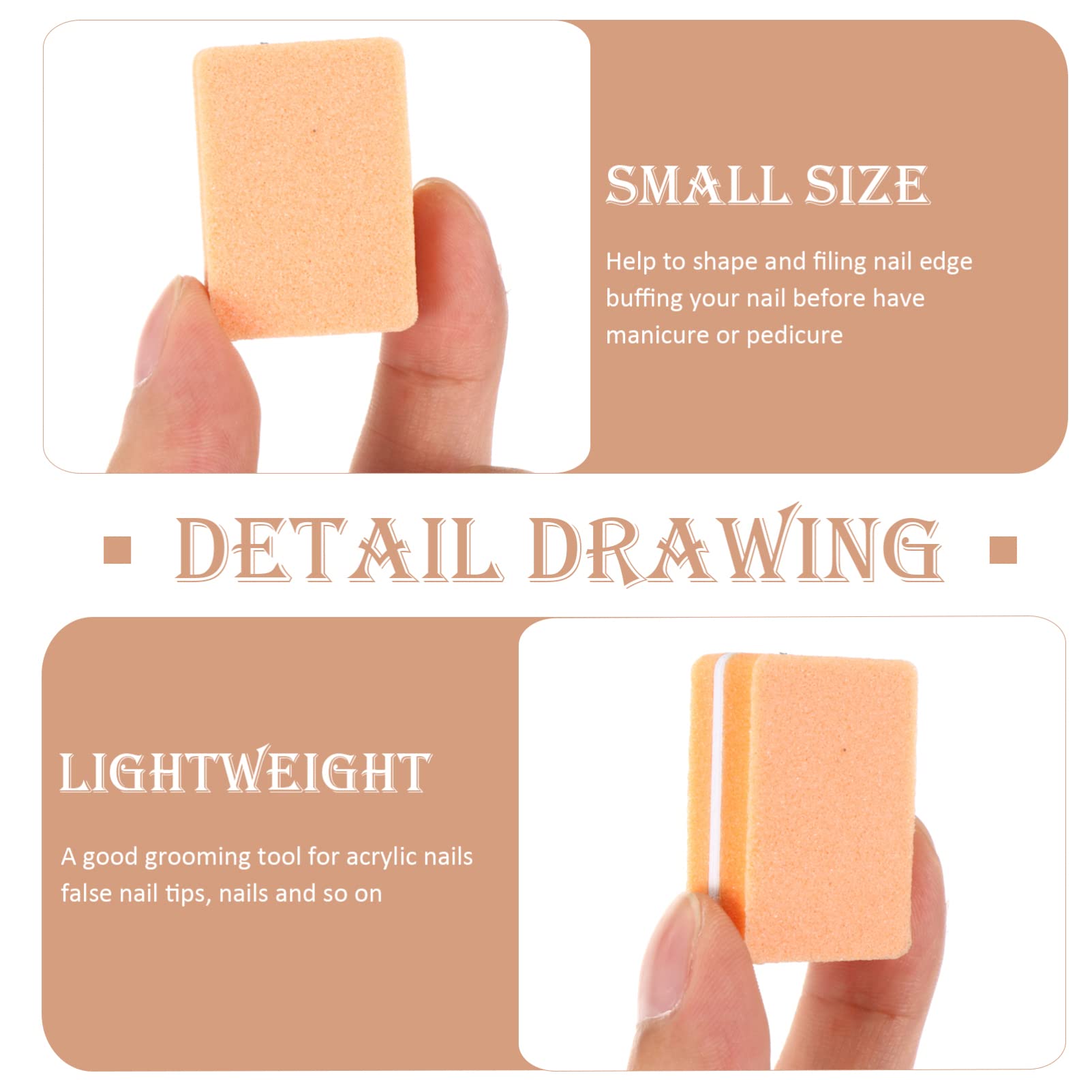 FRCOLOR 150pezzi Mini Buffer Block Per Unghie Blocchi Di Spugna Per Manicure Finitura e Levigatura Per Unghie Delle e Piedi Colore Arancione