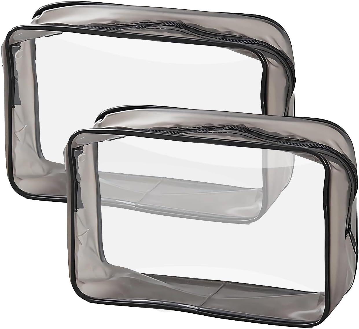 2 Pcs Double Side See Through Travel Toiletry Bag, Travel Toiletry Bag, PVC Plastic Makeup Bag Small, Portable Waterproof Toiletry Bags Clear Makeup Bag, for Women Men Travel Accessories Cosmetic Bag 2 Pcs Double Side See Through Travel Toiletry Bag, Travel Toiletry Bag, PVC Plastic Makeup Bag Small, Portable Waterproof Toiletry Bags Clear Makeup Bag, for Women Men Travel Accessories Cosmetic Bag