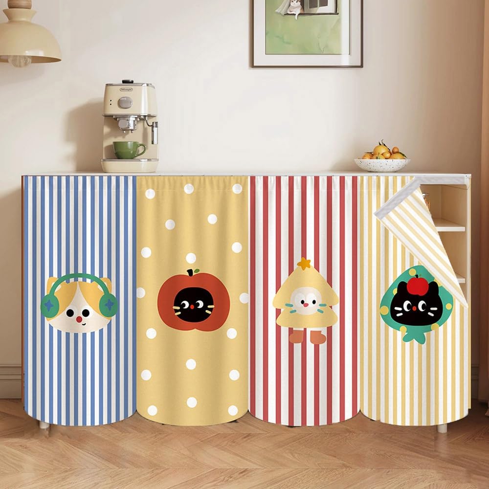 Rideaux de armoire anti-poussière autocollants 80x40cm pour meuble bas et étagère