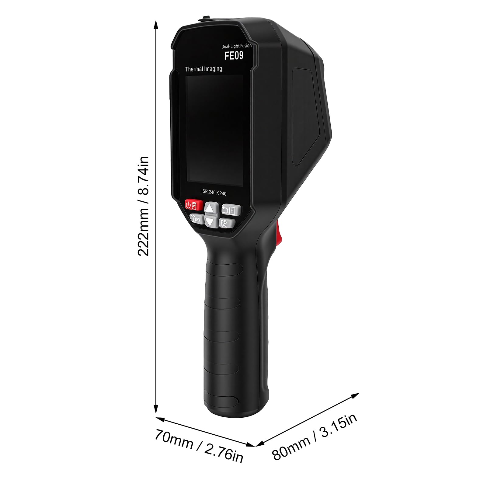 Fabater Wärmebildkamera, Infrarotkamera, 240 X 240 TISR Auflösung, Temperaturbereich Minus 20 Bis 550 Grad Celsius, 25Hz, 50 Grad Sichtfeld, for Inspektion und Temperaturüberwachung