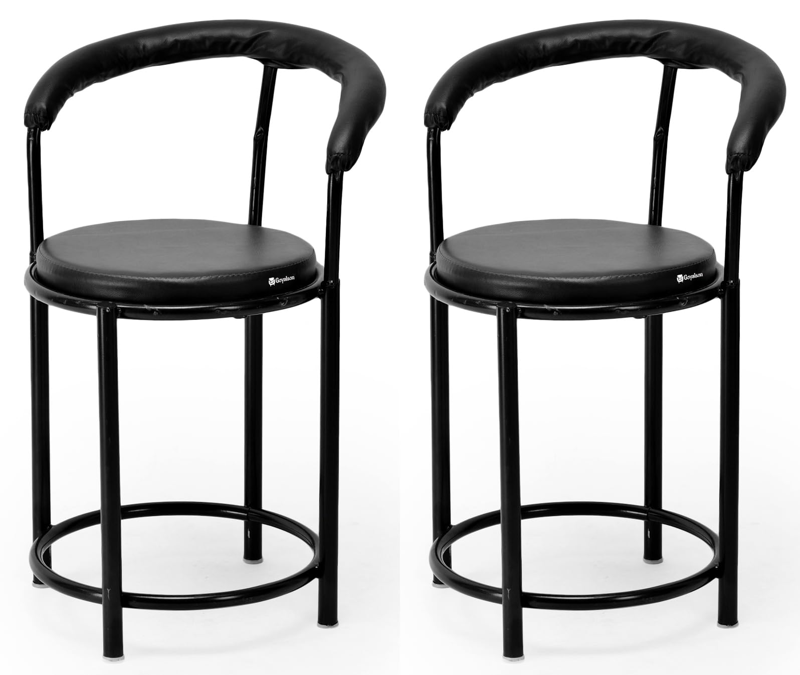 OFFICE SEATING Comfortable Stool Office Visitor Study Chair Computer Labs Hostel School Library with arm (2, Black, Standard)