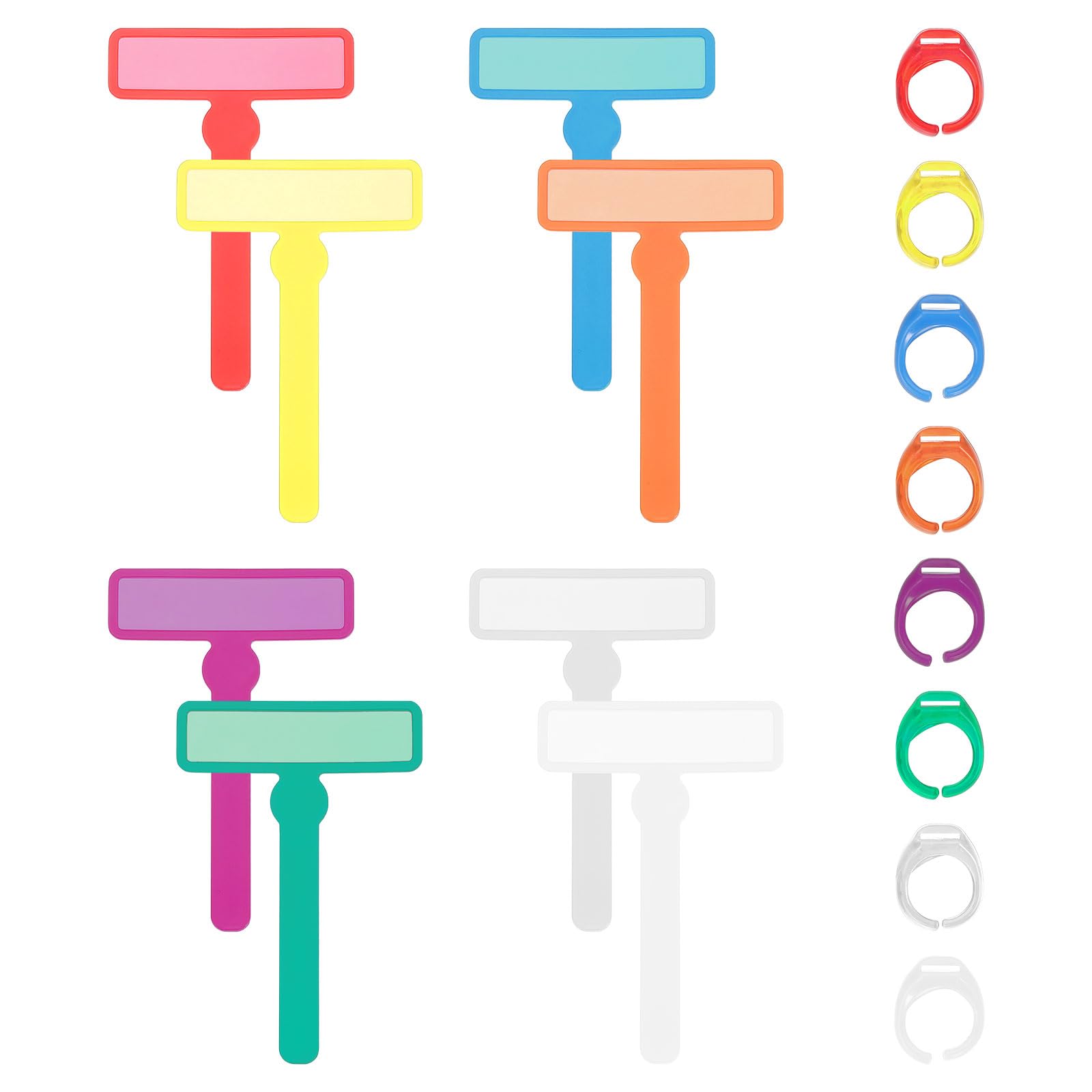 PATIKIL 8Pcs Guided Reading Strips Colorful Text Overlays Reading Bookmark with Finger Rings for Children Classroom Teacher Multicolor