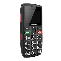 artfone C1 Nero – Telefono Cellulare per Anziani con Tasti Grandi丨Volume alto丨Funzione SOS丨Chiamata Rapida丨Funzione di orario丨Batteria da 1800 mAh丨Doppia SIM GSM Senior Telefoni丨1.8″ Display丨Radio