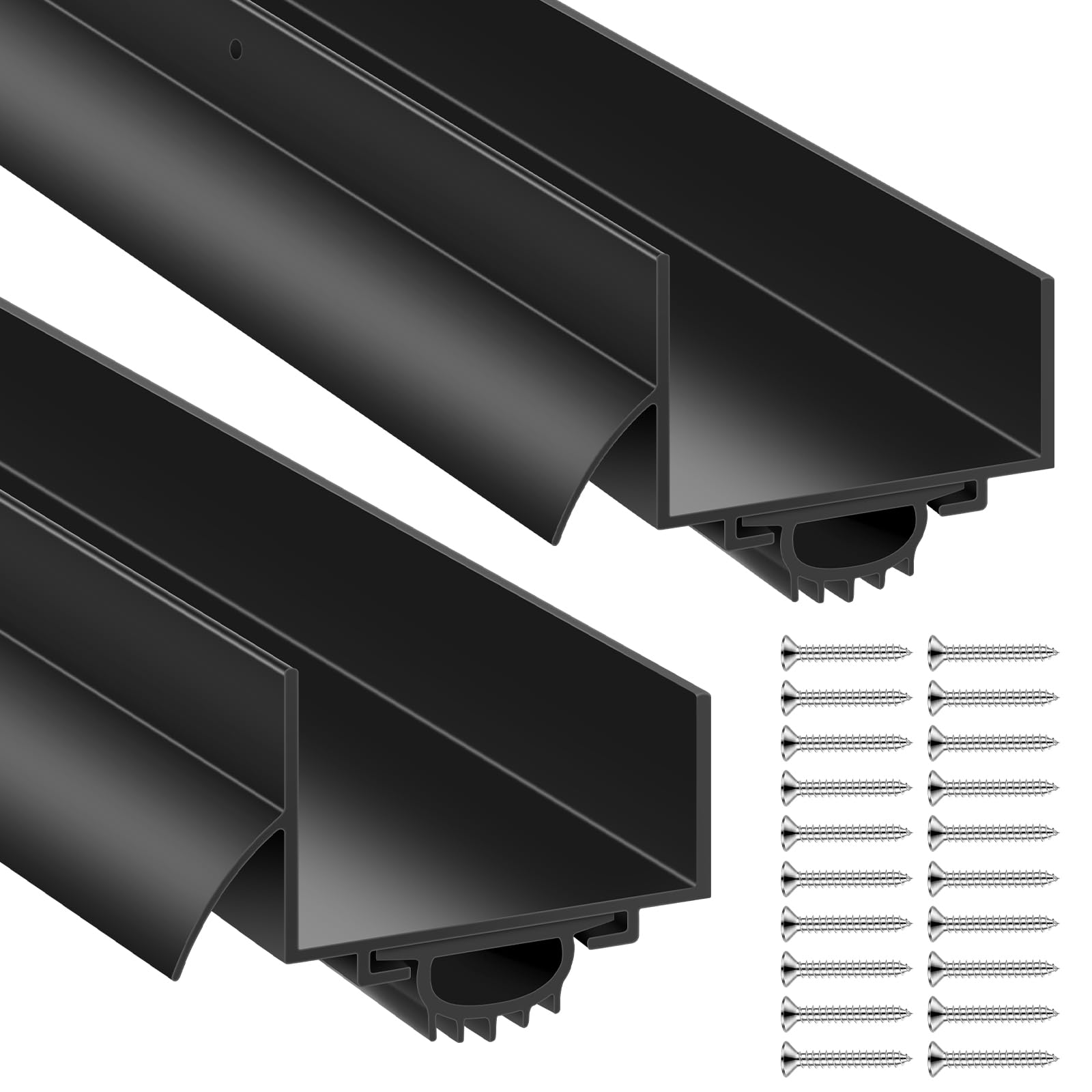 Photo 1 of 1 Pack 1-3/4 x 36 Inch U Shaped Door Bottom Sweep with Drip Cap Weather Stripping Bottom Seal PVC Storm Door Sweep Draft Stopper for Exterior Interior Entry Doors