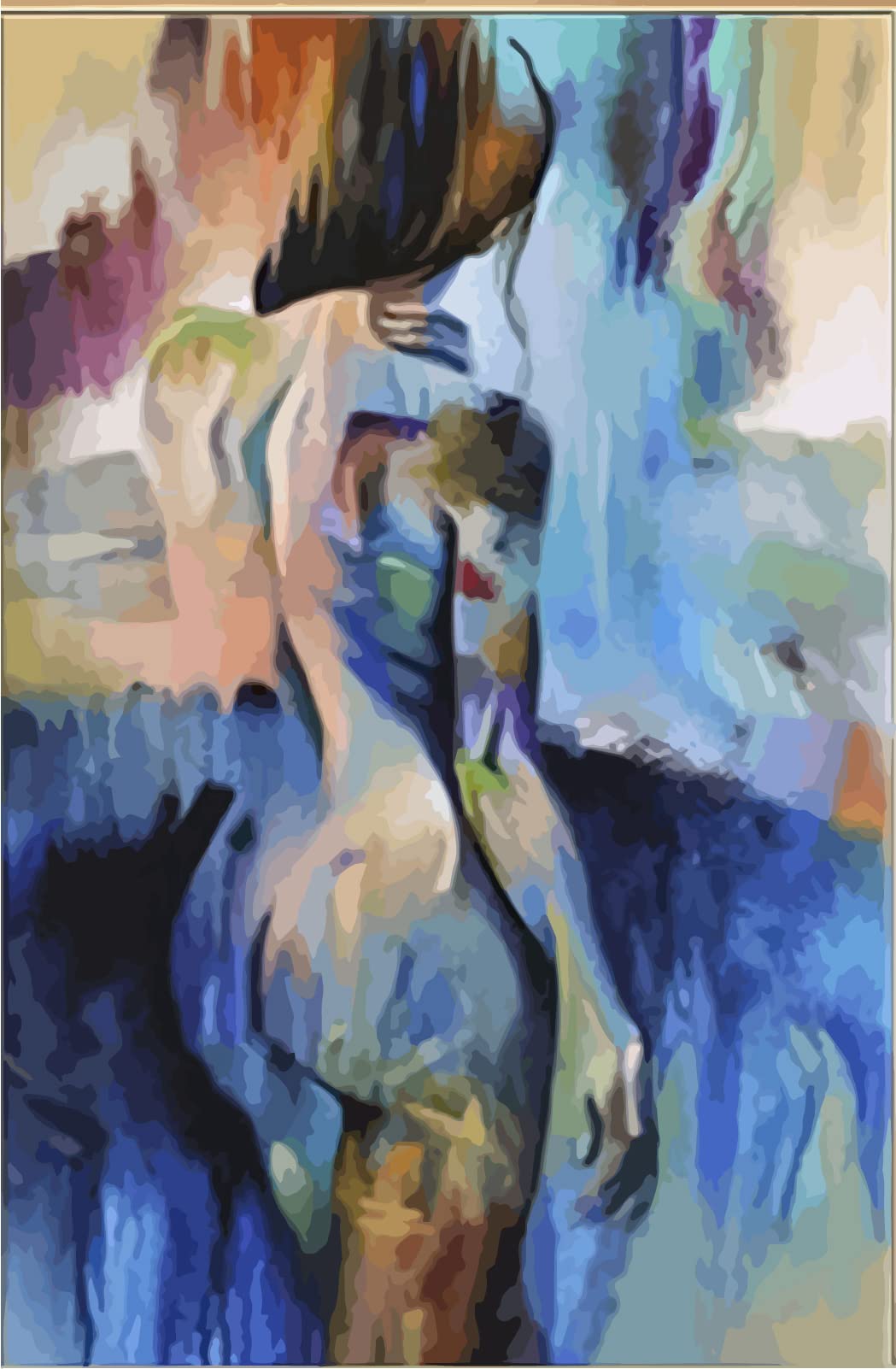 WANGXIAO Paint by Numbers for Adults,DIY Oil Number Painting Canvas Kits, Adults for Gifts Home Wall Decor,20x16inch，Abstract Girl Back,Frameless