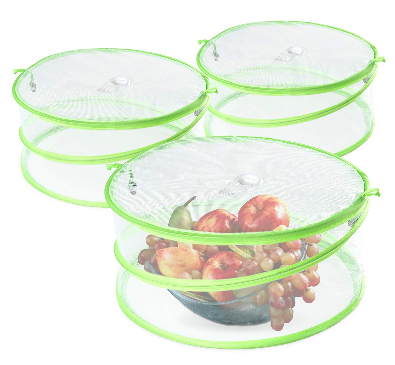 Pack De 3 Couvercles à Nourriture Pop-up – Maille Blanche 12 Pouces – Protection Anti-mouches Pour Gâteaux, Plats – Réutilisable