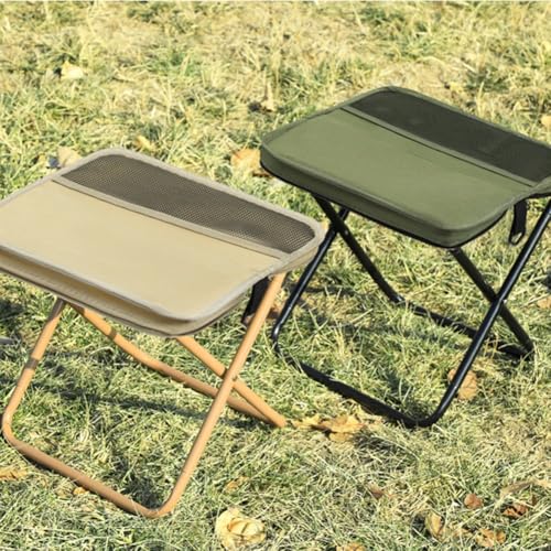 Sturdy and Lightweight Folding Stool for Camping, Compact Design for Easy Outdoor Use (Green L Size)2