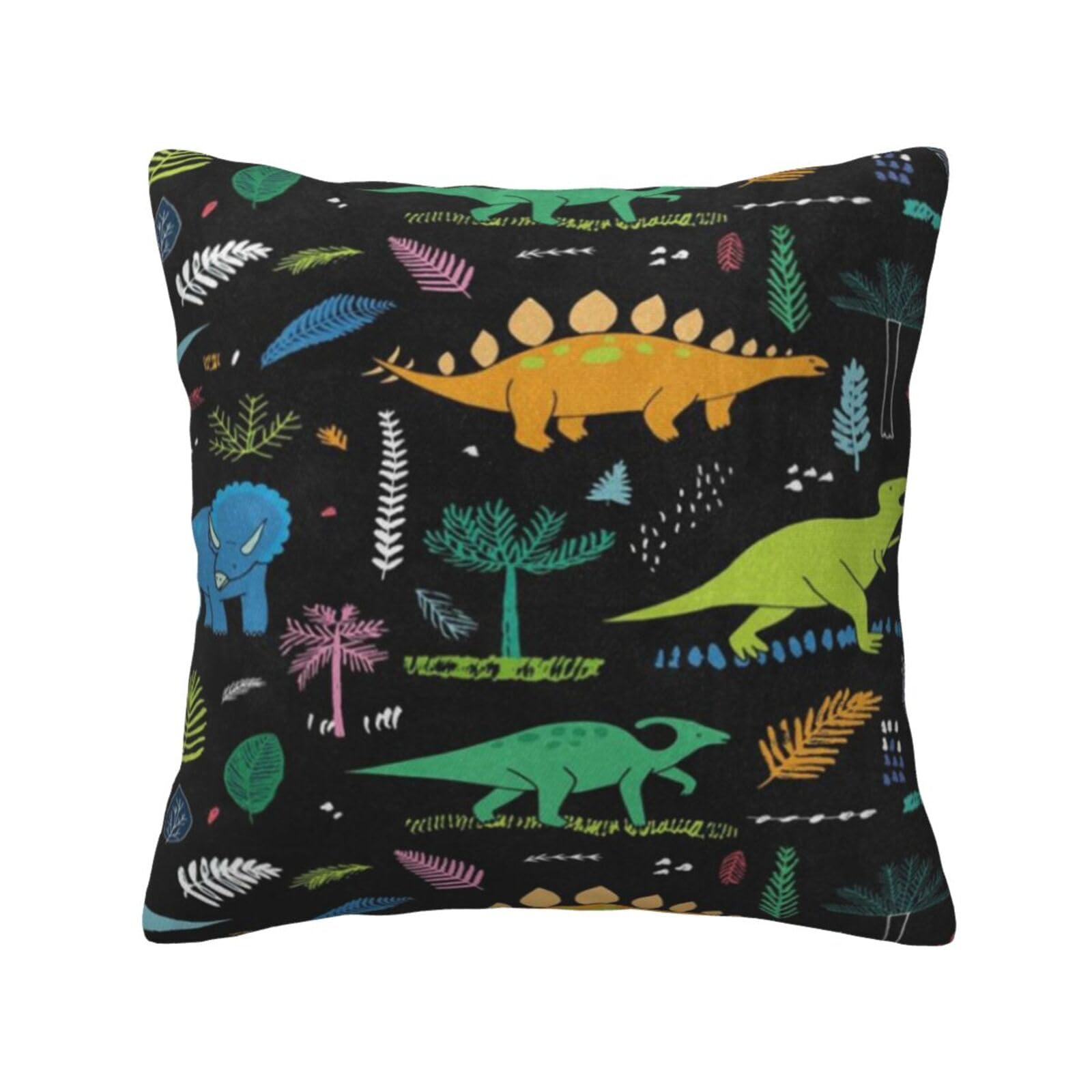 FFSHKOWE Dinosaur Palm Leaf Decorative Throw Pillow Cover Double-Sided Printed Cushion Cover for Sofa Couch Bed Chair 30 x 30cm