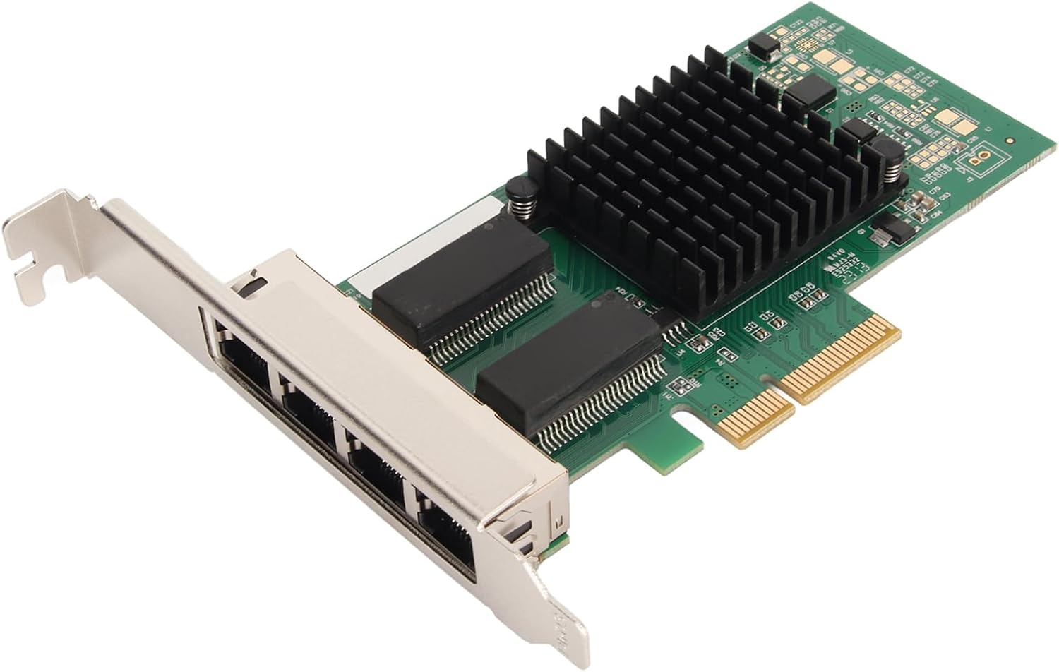 4 Ports PCIe Network Card, Gigabit Ethernet Card, 1000Mbps PCI 20. 5 GTs, RJ45 Network Adapter with Bracket for Server Desktop Computer, Compatible with Unix