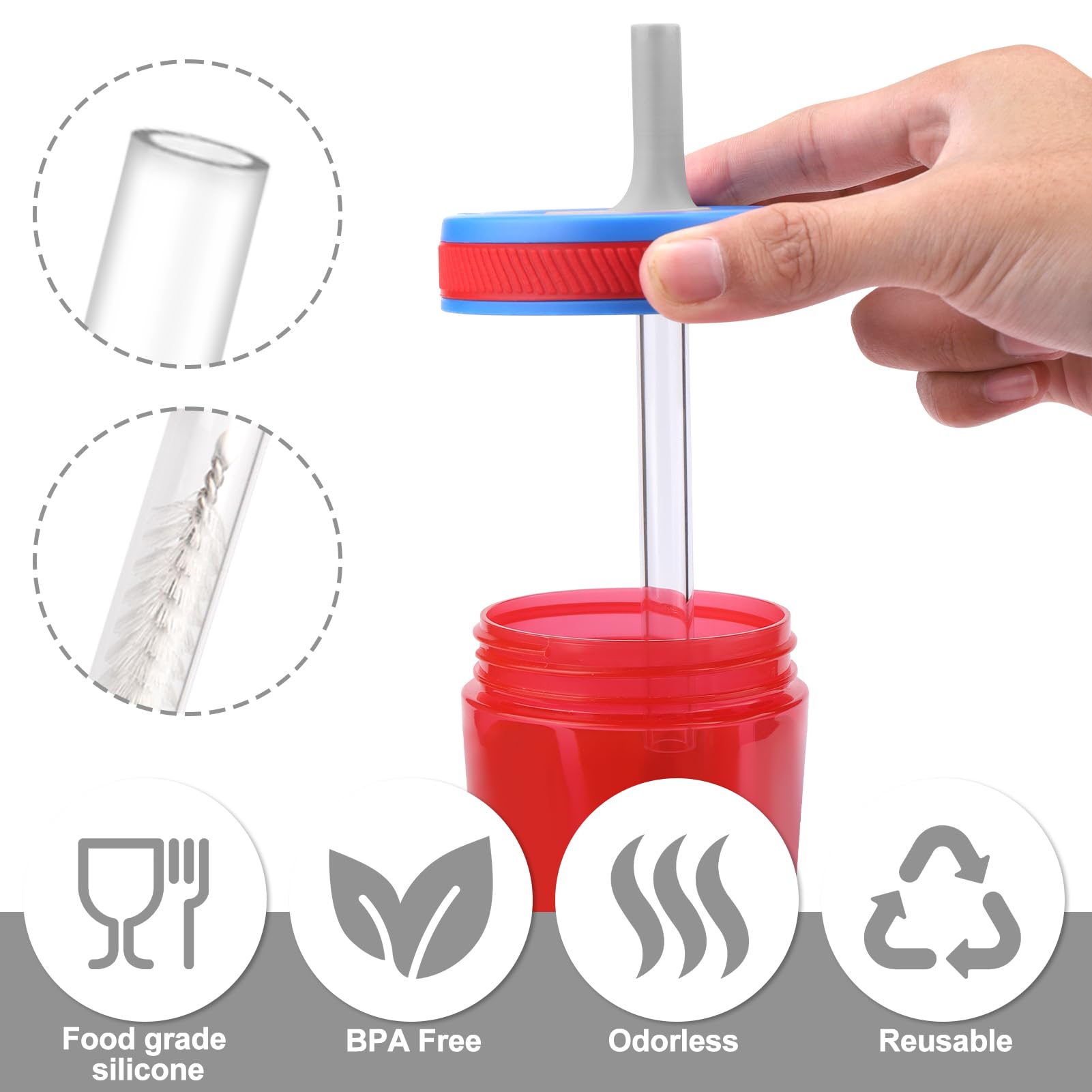 Munchkin Sippy Cups MAGICLULU 4Pcs Cup With Built In Straw Plastic ...