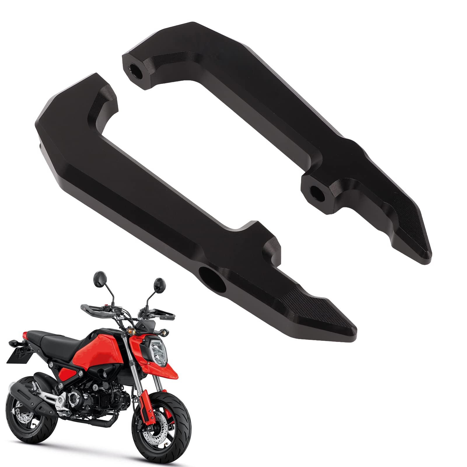Asas de Agarre para Pasajero, Aleación de Aluminio, 2 Piezas, Barra de Agarre para Asiento Trasero de Motocicleta a Prueba de Viento para Modificación de Motocicleta (negro)