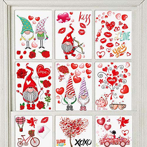 149Pcs Valentines Day Window Clings Decorations Removable Windows Decals