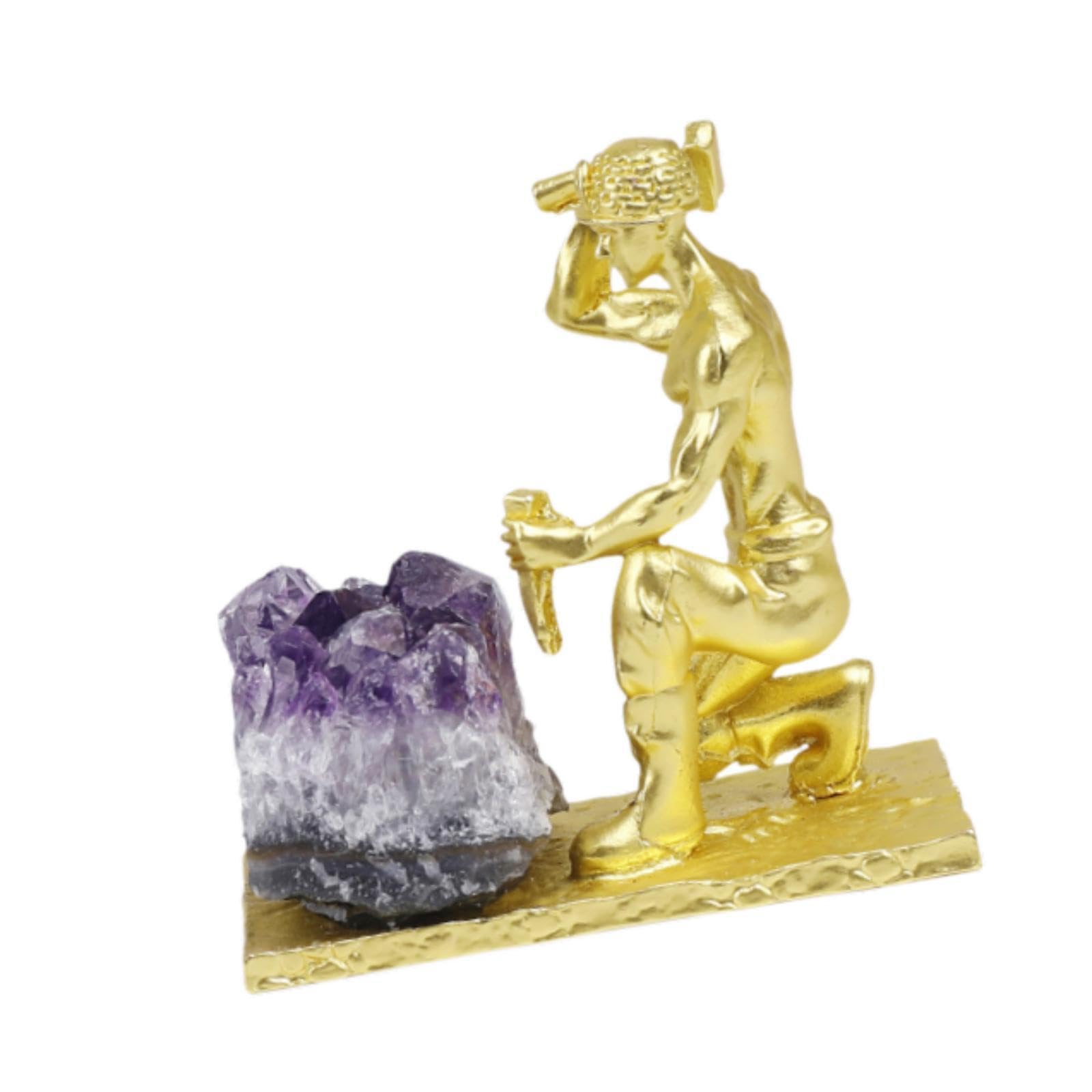 Yixannx Miner Sculpture Striking Decorative Piece Home Decoration Featuring Durable Metal Ornament Stable Base Living Room Office Gifts Metal Ornament