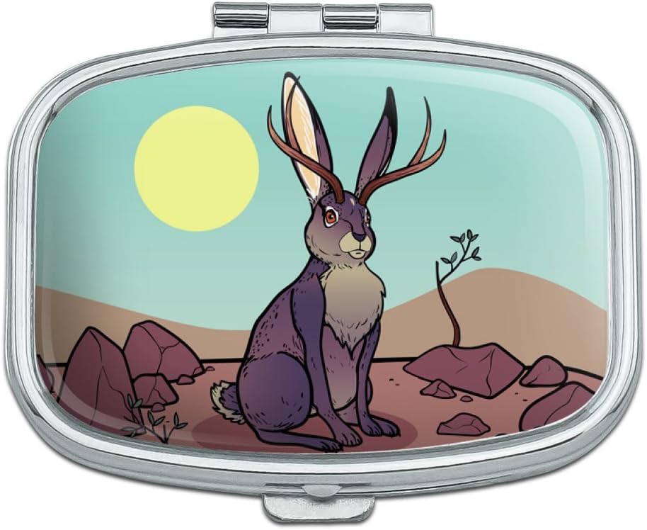 Cartoon Jackalope Rectangle Pill Case Trinket Gift Box