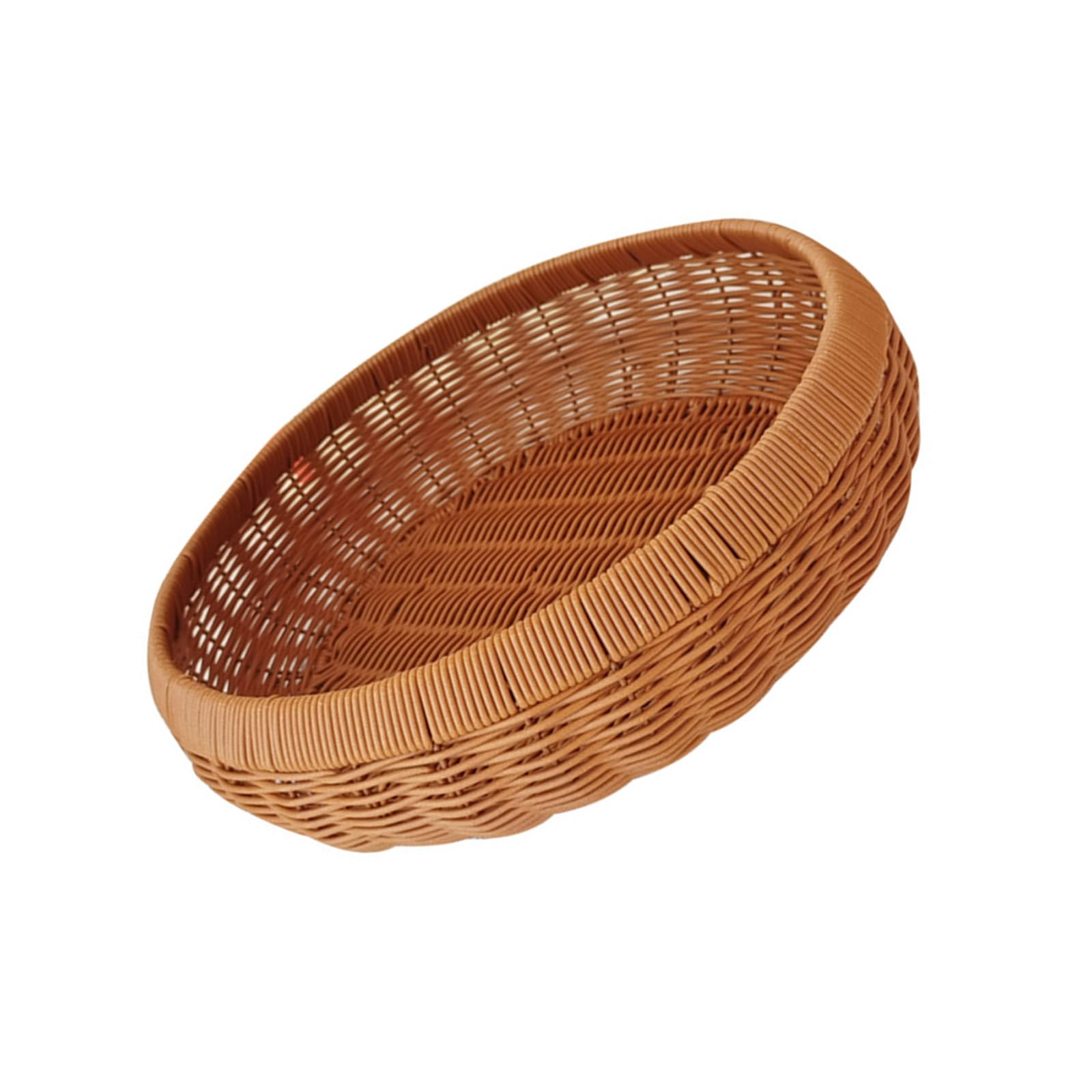 Multipurpose Round Faux Rattan Basket Handwoven Book and Toy Organiser Multipurpose Bread Storage Container Storage Container