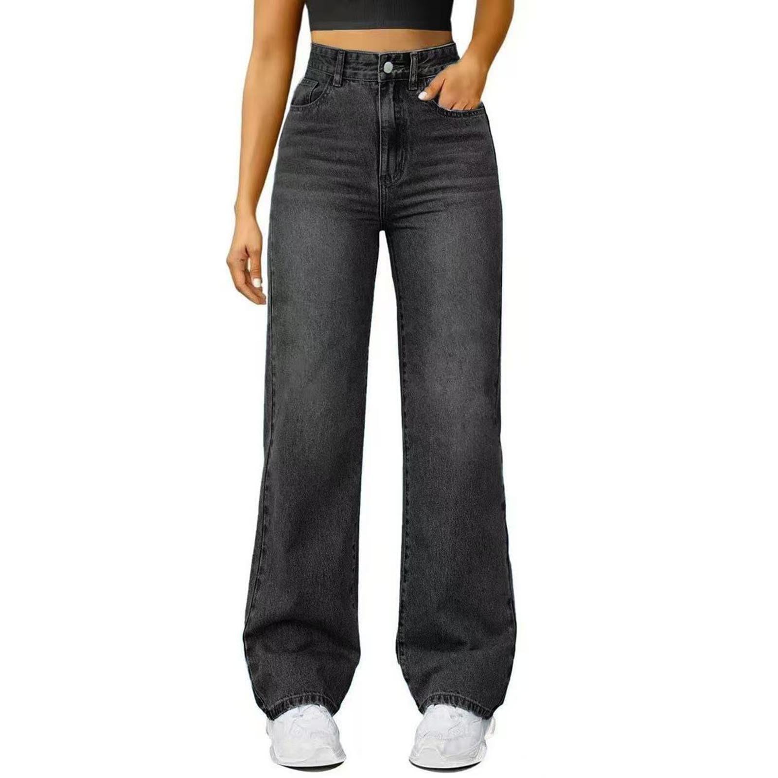 Jeans for Women High Waist Stretchy Stright Leg Boyfriend Jean Baggy Casual Denim Pants Cozy Fall Fashion Clothes