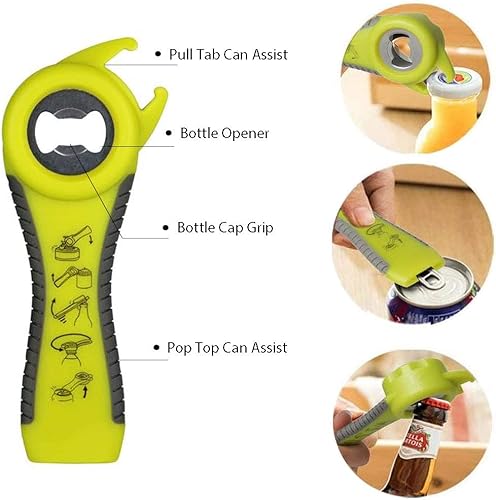 Vista 21 de Abrelatas de fácil giro: apertura de tapa Maxracy sin esfuerzo para manos débiles y artritis Abrebotellas versátil Abrebotellas y abrebotellas