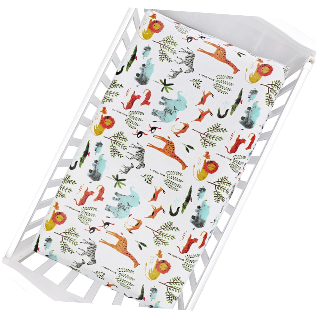 Toyvian 5piezas Funda De Colchón Cambiador De Cubierta De Cambiador De Orgánico Diseño De Animales del Bosque Lavable y Reutilizable para Cuidado Infantil