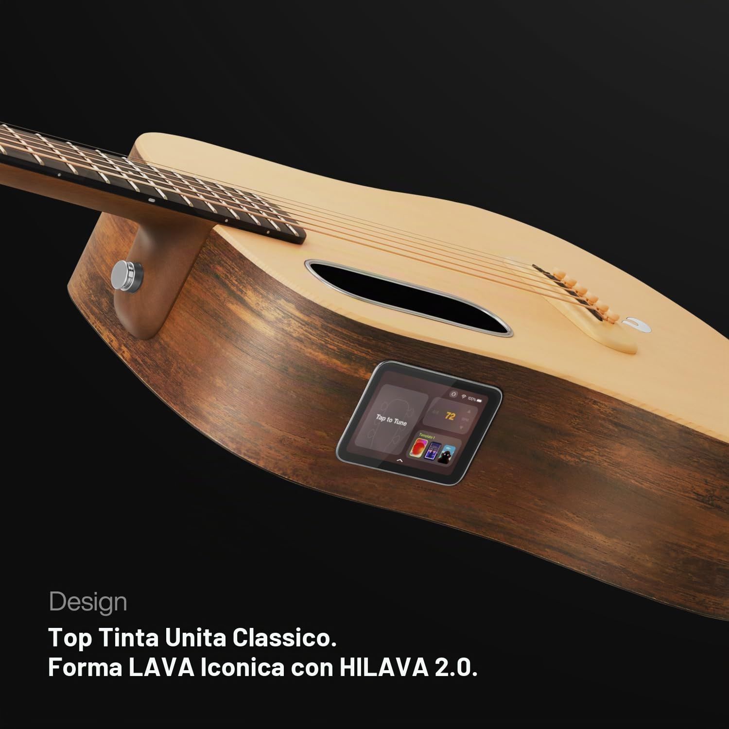 LAVA ME 4 Spruce Chitarra Elettroacustica con Sistema HILAVA 2.0, Touchscreen da 3,5 Pollici, Custodia per Chitarra, Cavo Dati, Chiave per Truss Rod, Wi-Fi 2,4 GHz/Bluetooth 5G (41")