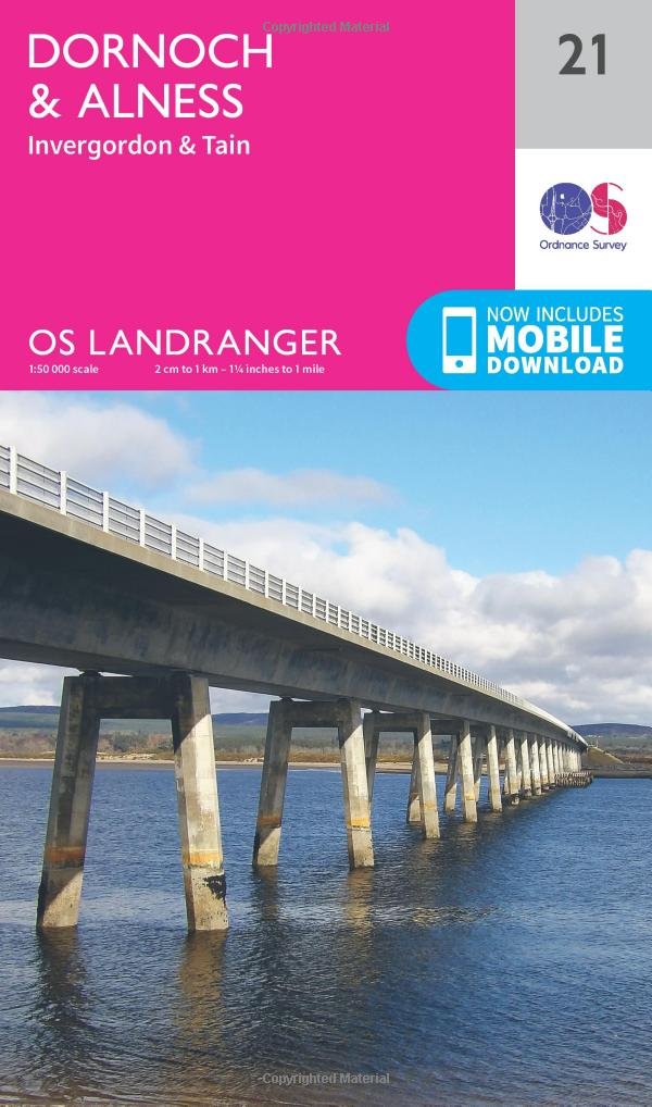 Ordnance Survey Unisex Assorted Landranger 21 Map Of Dornoch & Alness