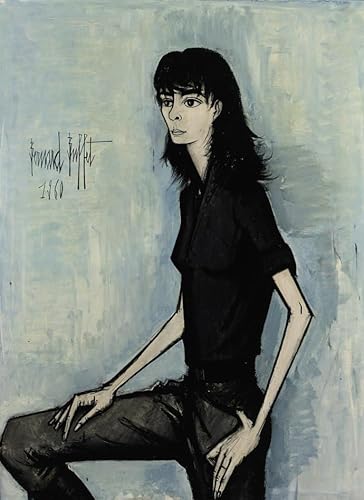 ベルナール・ビュッフェ ウォールアート 《立つ少女》 キャンバス絵画 ベルナール・ビュッフェ ポスター 抽象プリント レトロ絵画 自宅の壁装飾用 40x60cm フレームなし