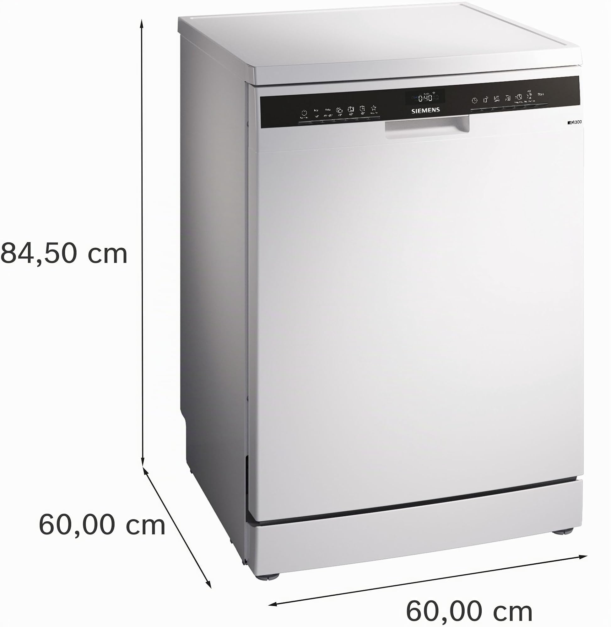 Siemens iQ300 Smarter Freistehender Geschirrspüler 60 cm Weiß SN23EW28AE | Made in Germany, automatische Türöffnung nach Spülende, flexibles Beladen, rackMatic Höhenverstellung, leiser Motor