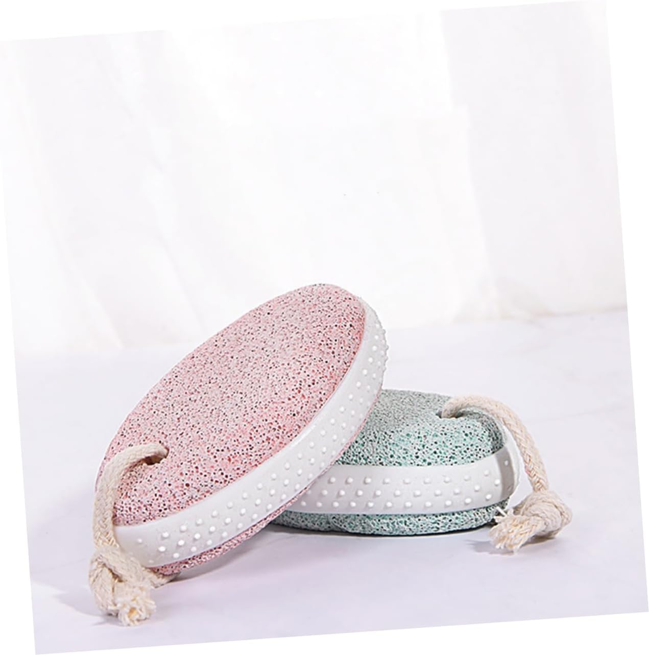 Ipetboom Oval Pumice Stone Foot Rubbing Tool Exfoliating Foot Grinding Stone for Dead Skin Removal Lightweight and Portable Care Nordic Green
