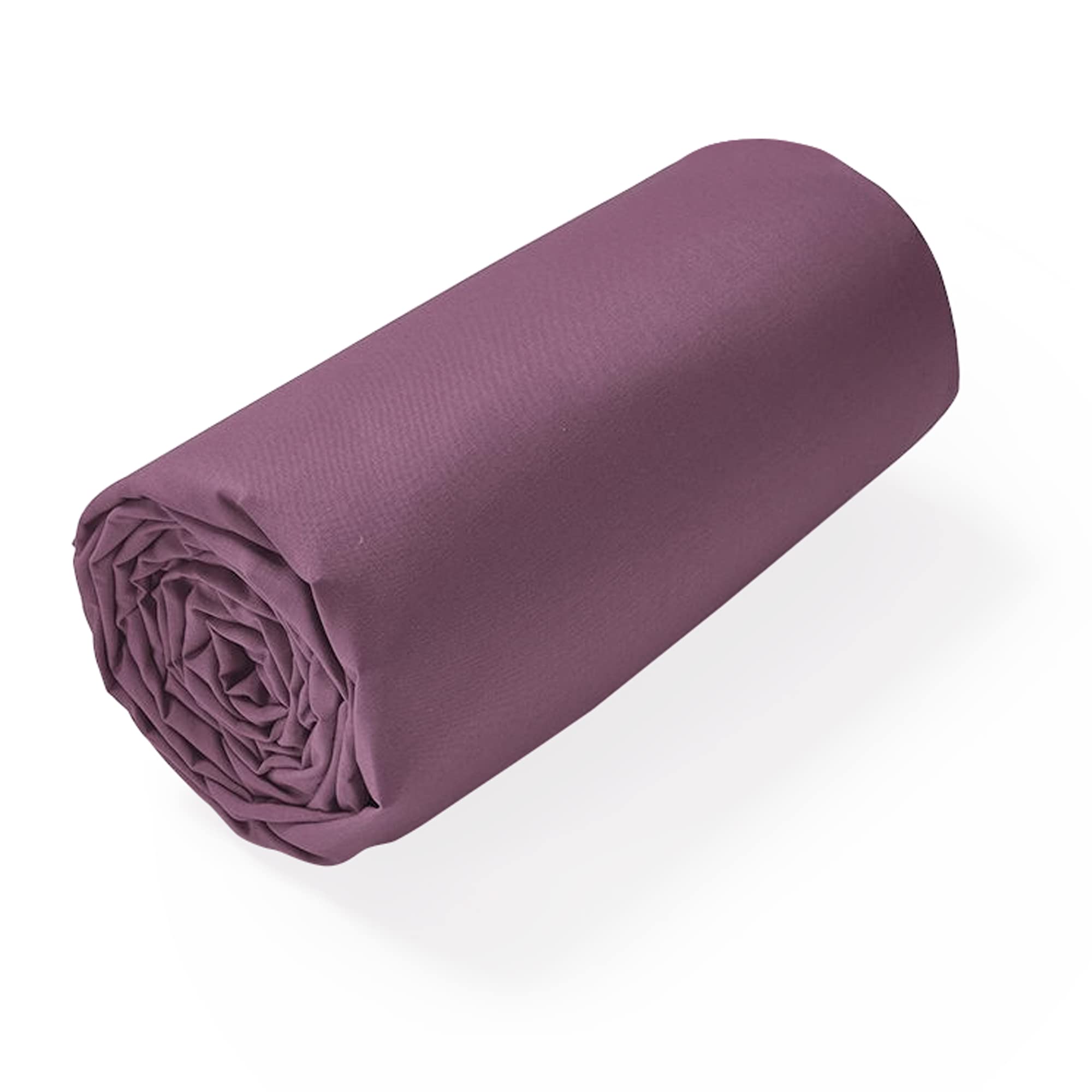 Drap Housse uni 140x200 cm Bonnet 40 cm 100% Coton Alto Violet Raisin