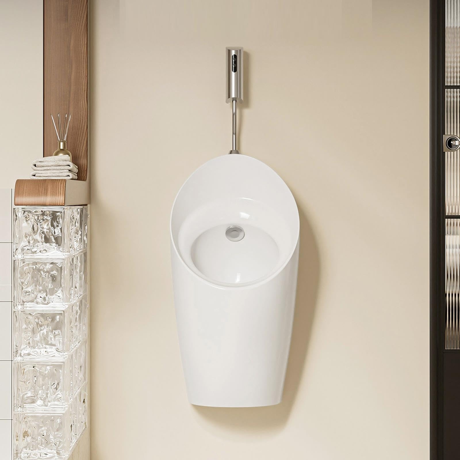 Orinatoio Ovale Inclinato Parete Ceramica WC Maschile Salvaspazio Casa Bar