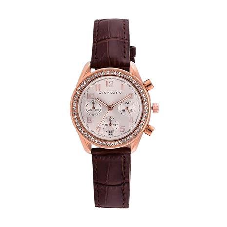 Giordano Analog Silver Dial Women's Watch-F2137-04