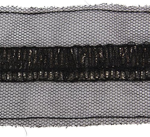 5yards Black Bridal Beaded Rhinestone Lace Trim Ribbon Applique Decorated Sewing Accessories for Collar Costume T1553