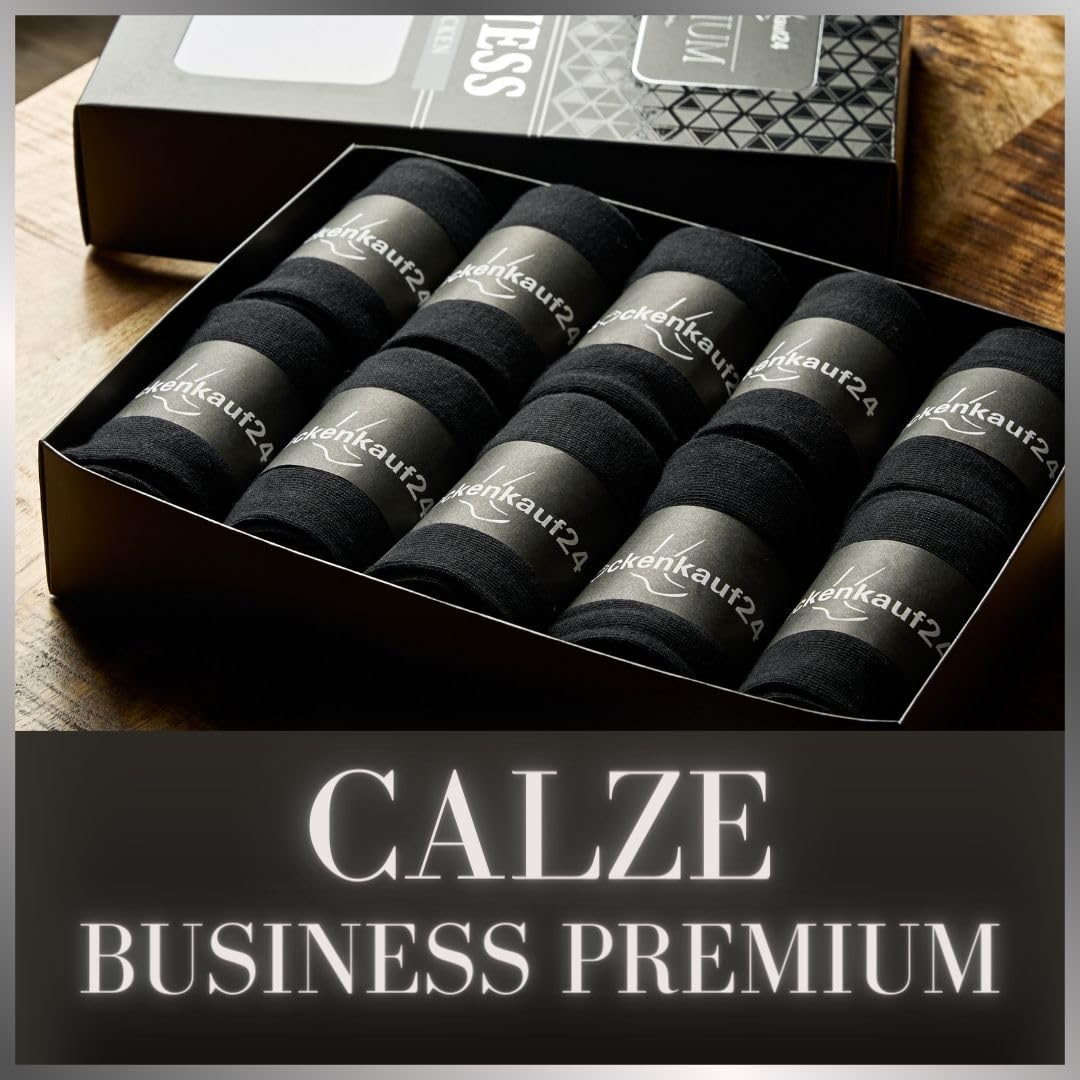 sockenkauf24 10 Paia Calze Uomo Classiche Eleganti Calzini Neri Comode Cotone Traspiranti